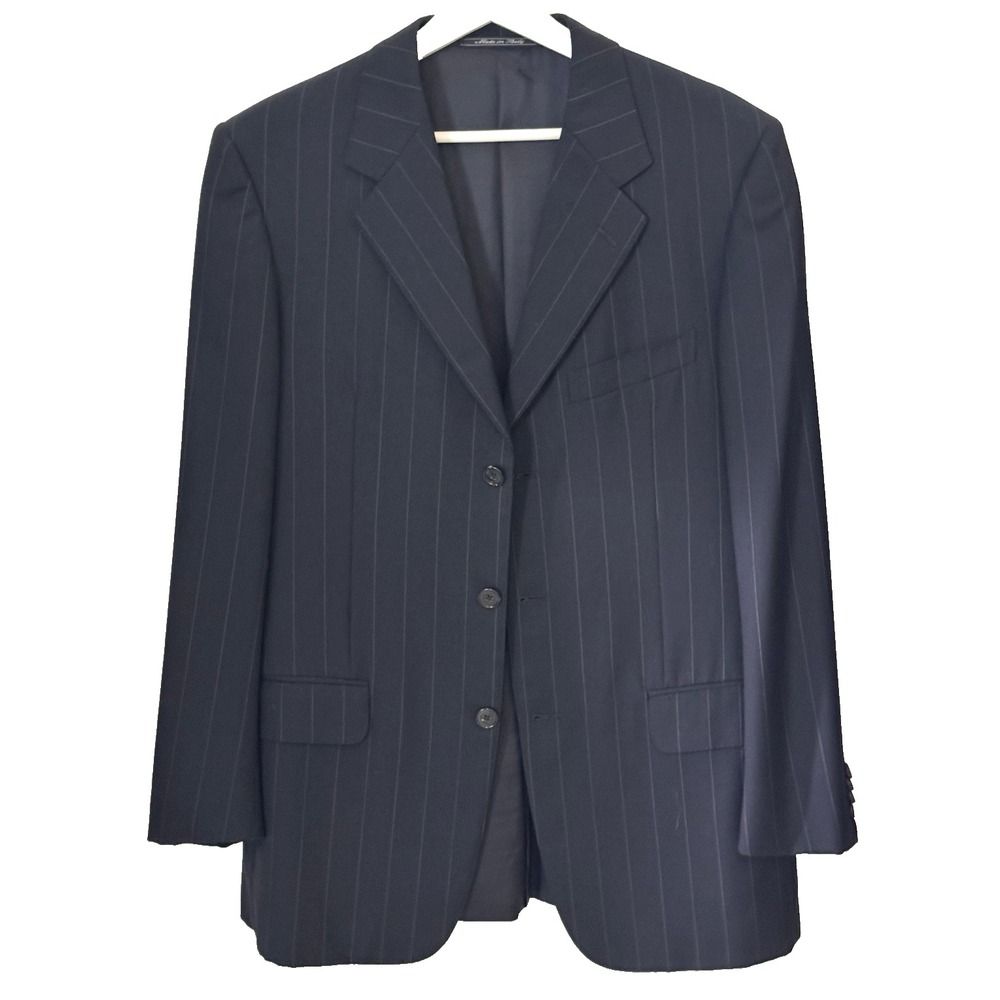 Ermenegildo Zegna Mens Trofeo Wool Blazer 48R (Fits 42R) Navy Pinstripe Boyds